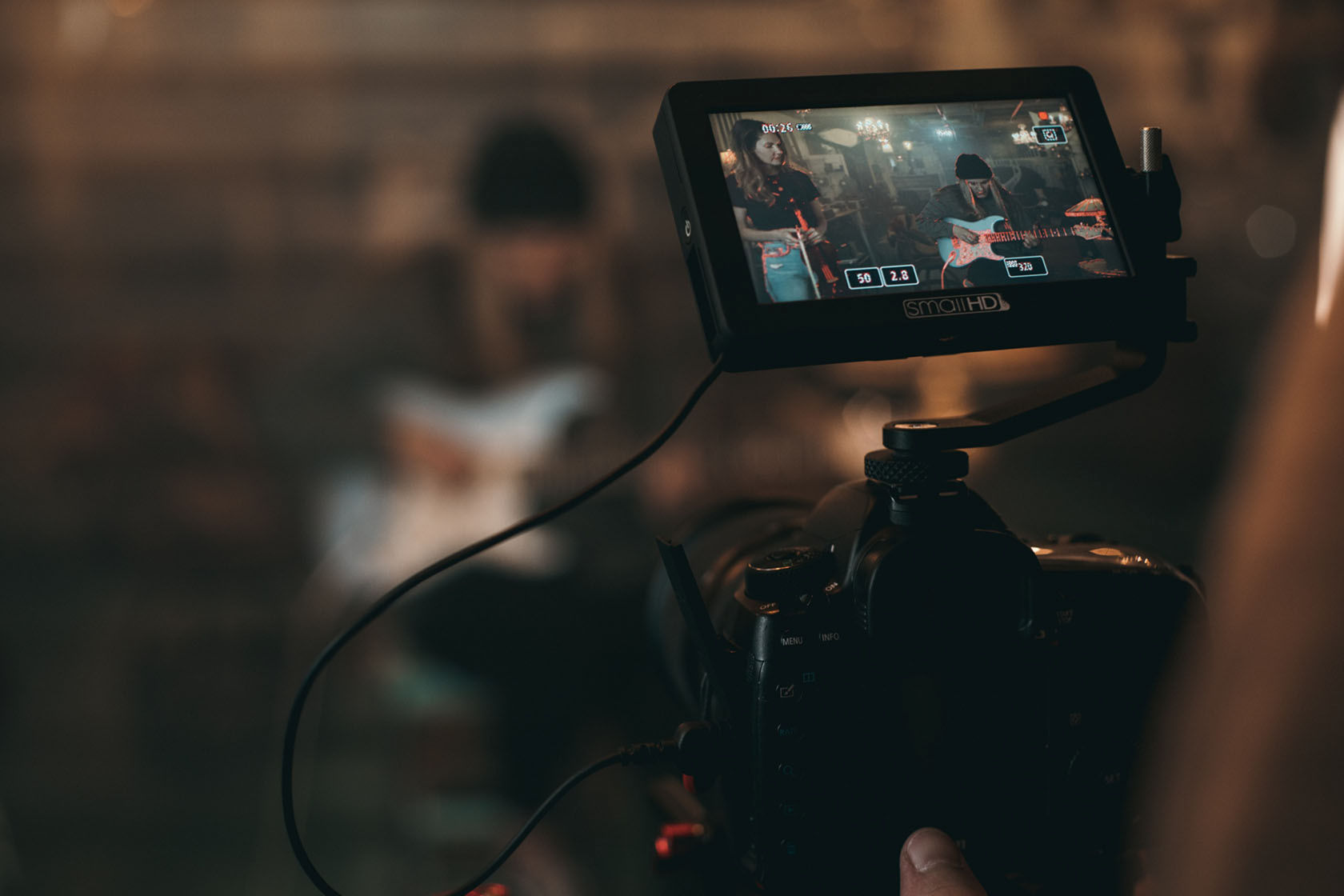 Cinema camera during production